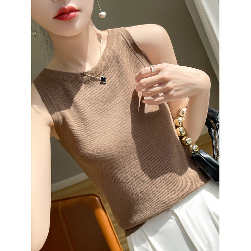 溫柔淺春系針織吊帶背心女2025新款小西裝內搭打底衫無袖修身上衣