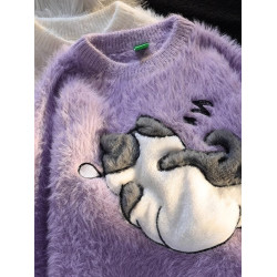 套頭毛衣女秋冬季高中初中學生大童15嵗13軟糯12慵懶風針織打底衫