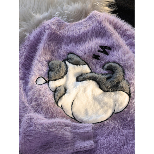 套頭毛衣女秋冬季高中初中學生大童15嵗13軟糯12慵懶風針織打底衫