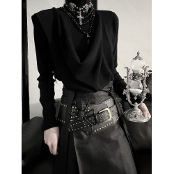 Aont設計感小衆復古高級感打底衫氣質內搭慵懶春季新款針織衫上衣