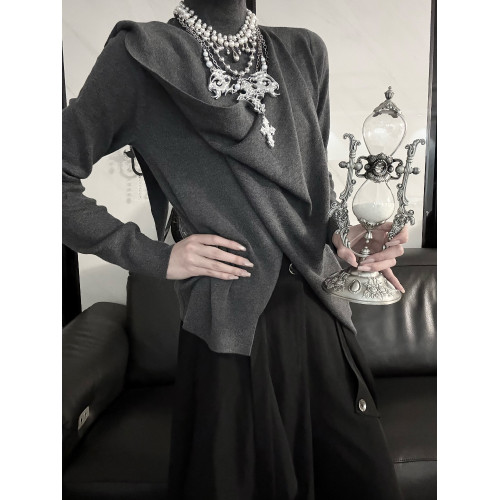 Aont設計感小衆復古高級感打底衫氣質內搭慵懶春季新款針織衫上衣