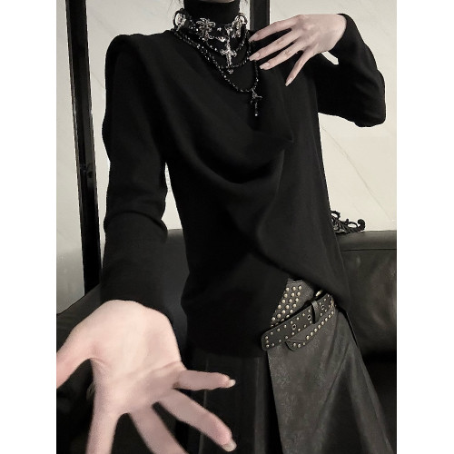 Aont設計感小衆復古高級感打底衫氣質內搭慵懶春季新款針織衫上衣