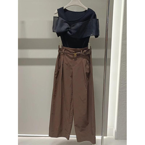 繁雲調黑色蝴蝶結拼接針織衫女2025夏新款修身顯瘦氣質打底衫上衣