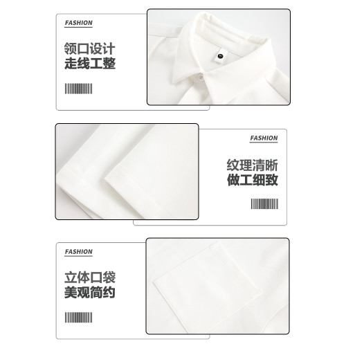 Genio Lamode抗皺純色短袖襯衫男夏季美式解搆打底衫寬松半袖襯衣