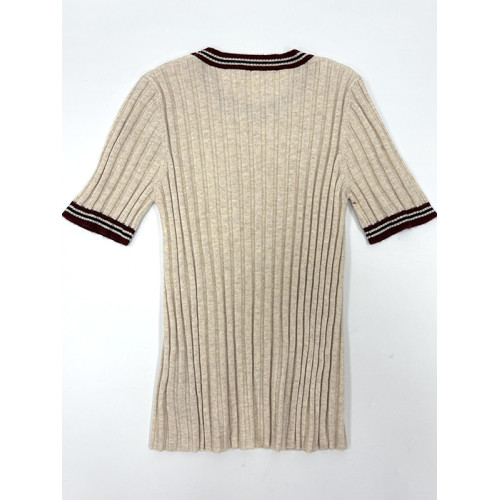 100%羊毛原單高級訂單款夏女裝超柔軟細膩貼身打底衫毛衣短袖套頭