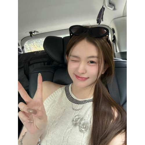 2025夏季新款韓版時尚百搭圓領無袖針織背心女修身顯瘦打底衫上衣