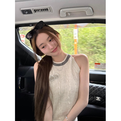 2025夏季新款韓版時尚百搭圓領無袖針織背心女修身顯瘦打底衫上衣