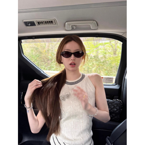 2025夏季新款韓版時尚百搭圓領無袖針織背心女修身顯瘦打底衫上衣