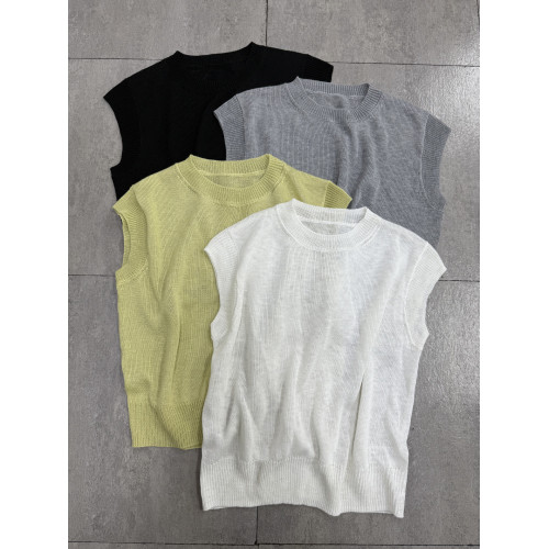 歐貨時尚圓領無袖針織背心女上衣潮2025新款寬松顯瘦百搭打底衫潮