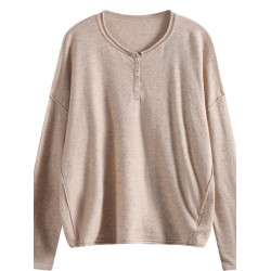 江南倉||品牌折釦毛衣女寬松內搭秋冬款針織羊毛衫套頭保暖打底衫