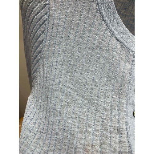 好乖的！酥酥襍花感太溫柔~法國牌亨利領棉麻坑條打底衫27