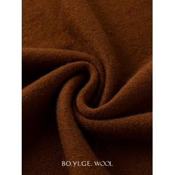 博依格秋冬新款100%綿羊毛針織女士高翻領毛衣寬松保暖基礎打底衫