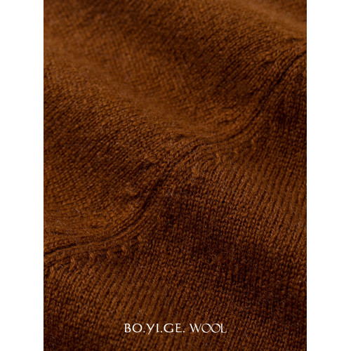 博依格秋冬新款100%綿羊毛針織女士高翻領毛衣寬松保暖基礎打底衫