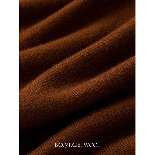 博依格秋冬新款100%綿羊毛針織女士高翻領毛衣寬松保暖基礎打底衫