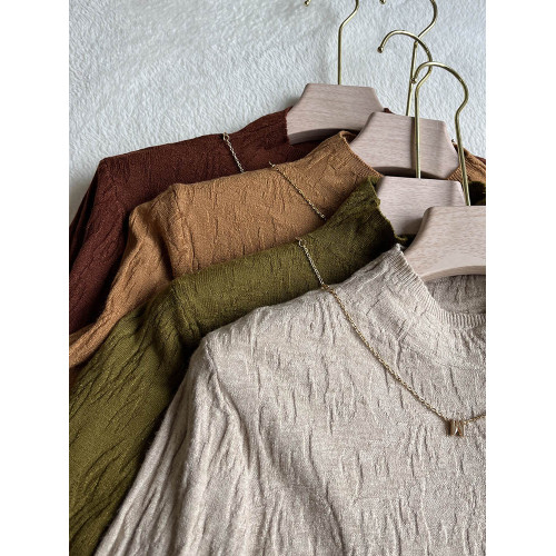 半高領女士毛針織衫女春秋新款洋氣減齡媽媽上衣毛衣打底衫鏈條春