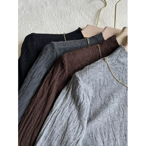 半高領女士毛針織衫女春秋新款洋氣減齡媽媽上衣毛衣打底衫鏈條春