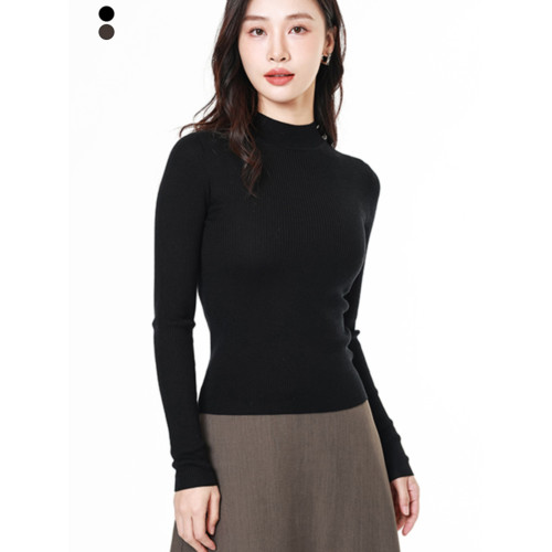 麥系列春秋款時尚修身顯瘦基礎打底衫半高領純色針織衫BX961017