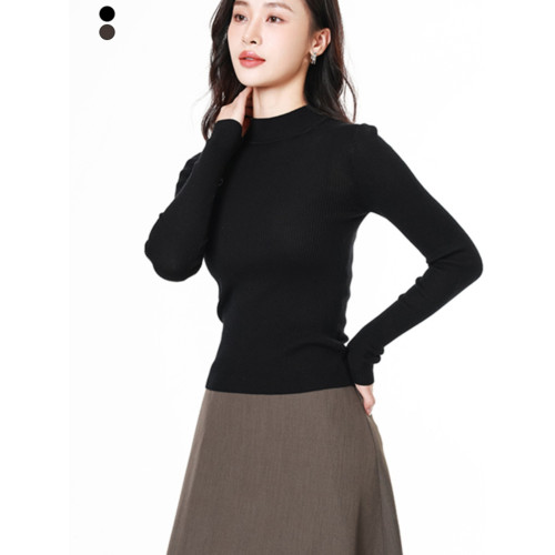 麥系列春秋款時尚修身顯瘦基礎打底衫半高領純色針織衫BX961017