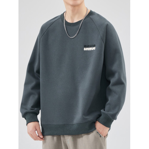 JYUM圓領衛衣男士2025春秋季新款潮牌寬松休閒套頭內搭上衣打底衫