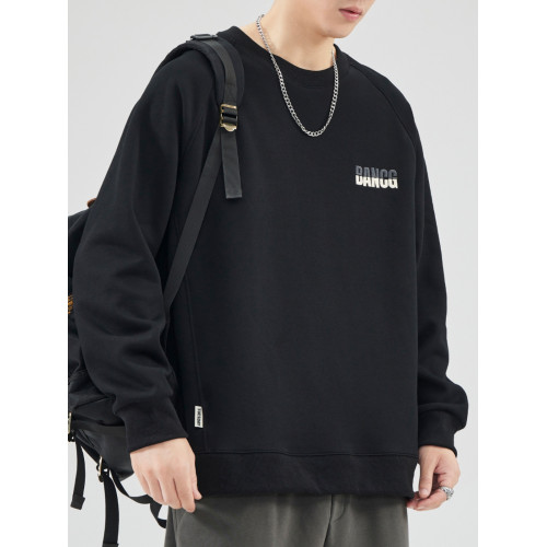 JYUM圓領衛衣男士2025春秋季新款潮牌寬松休閒套頭內搭上衣打底衫