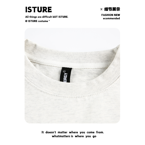 ISTURE美式復古卡通印花圓領長衣情侶簡約寬松休閒長袖百搭打底衫