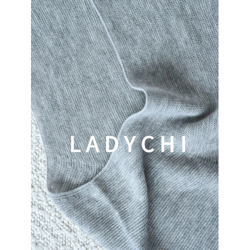 LadyChi  敭子紗100羊毛薄款透氣無縫一字領針織短袖短款打底衫夏