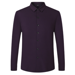 意大利品牌純色羊絨襯衫男春秋季新款抗皺抗磨打底衫中老年人長袖