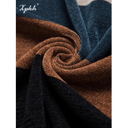 XPKH針織打底衫圓領薄款毛衣2025新款春秋季男純色百搭長袖針織衫