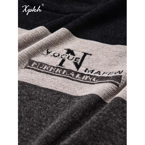 XPKH針織打底衫圓領薄款毛衣2025新款春秋季男純色百搭長袖針織衫