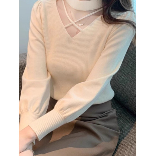 半高領打底衫女秋冬內搭韓版時尚洋氣鏤空設計感修身毛衣針織上衣