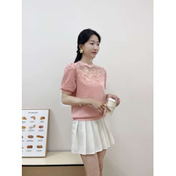 2025夏季新款女裝時尚休閒百搭圓領短袖針織衫女修身顯瘦打底衫