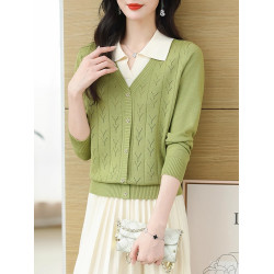 假兩件長袖打底衫外穿女士2025秋冬季新款洋氣翻領上衣減齡針織衫