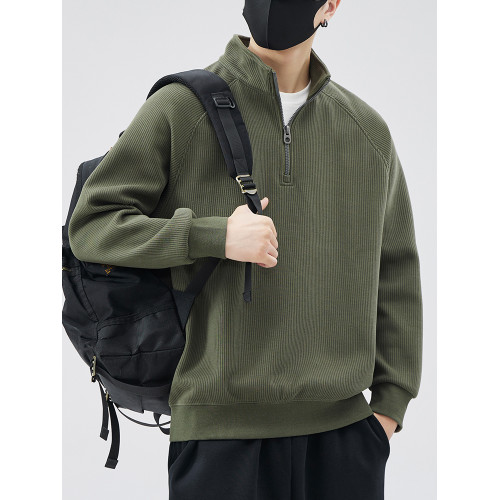 gBUbg 半拉鍊衛衣男款2025新款春秋季寬松潮牌立領加絨打底衫上衣