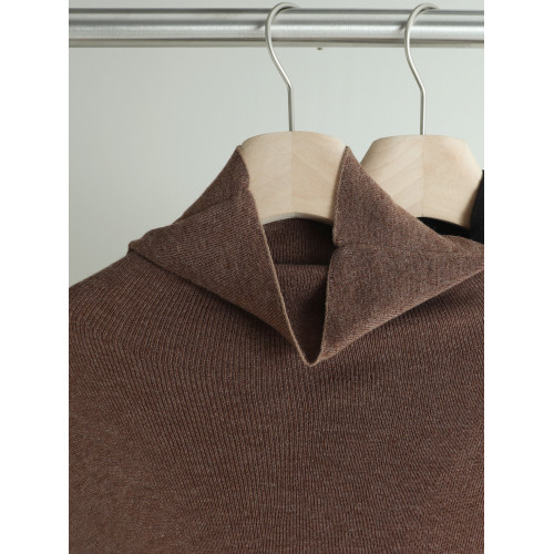 2025年秋季新款優質羊毛混紡針織衫女高領短袖毛衣氣質內搭打底衫