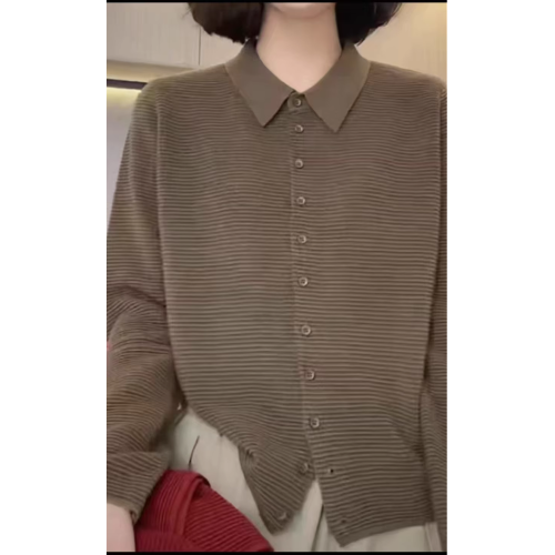 2025夏季新款女裝黃色翻領短袖毛針織衫女寬松套頭打底衫時尚洋氣