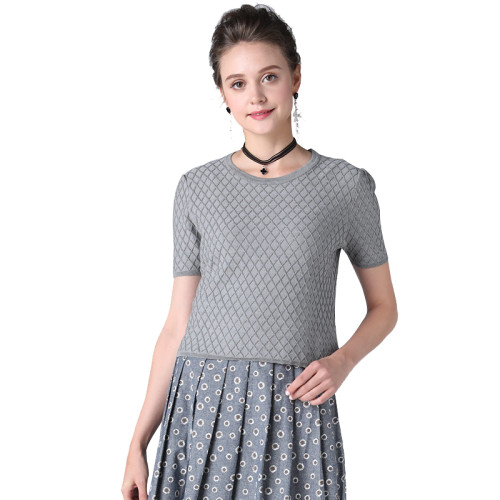 Phidias毛衣女薄款夏季新款修身打底衫女短袖針織衫內搭上衣