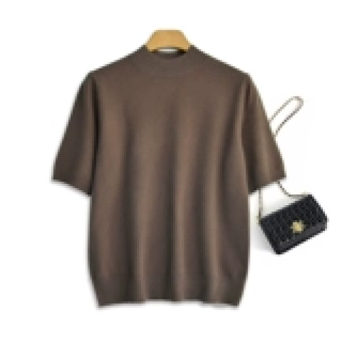 伊馨大碼女裝胖mm純色針織上衣寬松減齡套頭中袖打底衫2024年秋裝