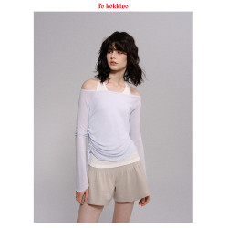 TOKOKKINO*藍白打底衫兩件套