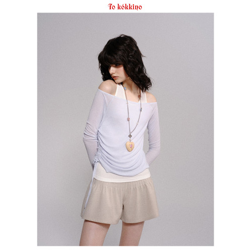 TOKOKKINO*藍白打底衫兩件套