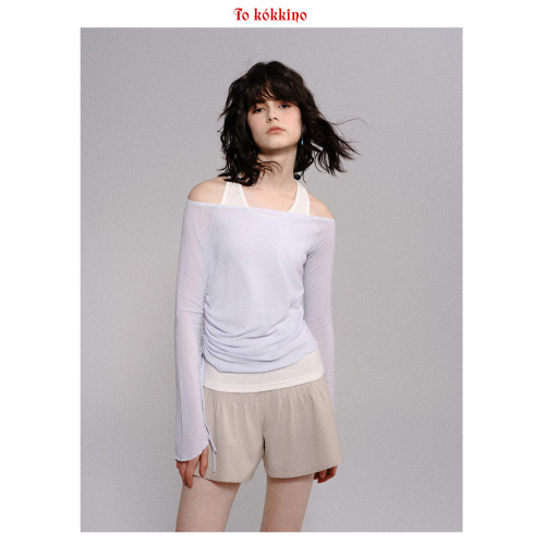 TOKOKKINO*藍白打底衫兩件套