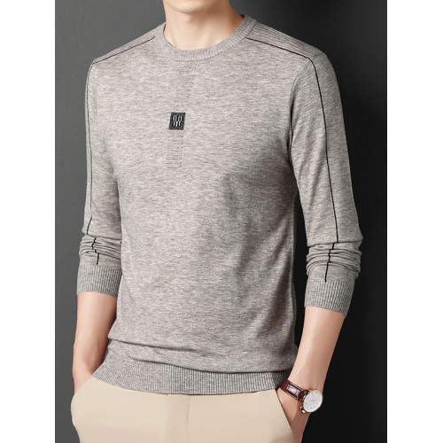 羊毛衫男2025新款羊毛圓領秋冬季薄針織打底衫中年男士寬松毛衣