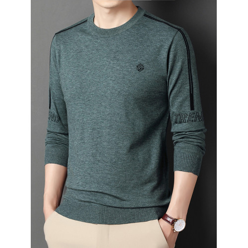 羊毛衫男2025新款羊毛圓領秋冬季薄針織打底衫中年男士寬松毛衣