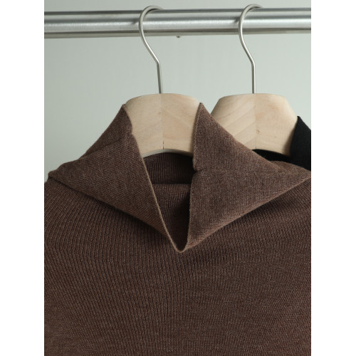 秋季新款經典高領短袖針織打底衫毛衣寬松修身純色彈力百搭女上衣