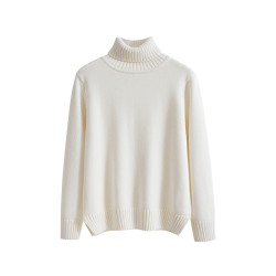 歐洲單  加厚100%全棉 高領毛衣女裝秋冬季厚款針織打底衫 寬松