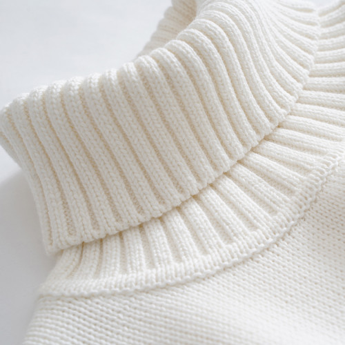 歐洲單  加厚100%全棉 高領毛衣女裝秋冬季厚款針織打底衫 寬松