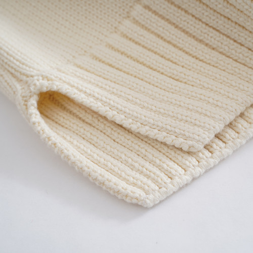 歐單 全棉100% 圓領毛衣女士套頭針織衫秋冬打底衫長袖寬松 厚款