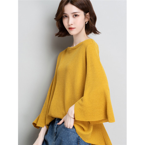 不規則漂亮打底衫女短款大碼慵懶針織上衣2025春秋款毛衣薄款外穿