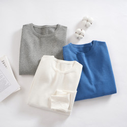 外單J標 100%全棉針織打底衫女士春秋單穿薄毛衣純棉線針織衫線衣