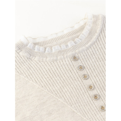 媽媽秋裝上衣洋氣針織衫中老年女春秋時尚打底衫50嵗中年長袖毛衣