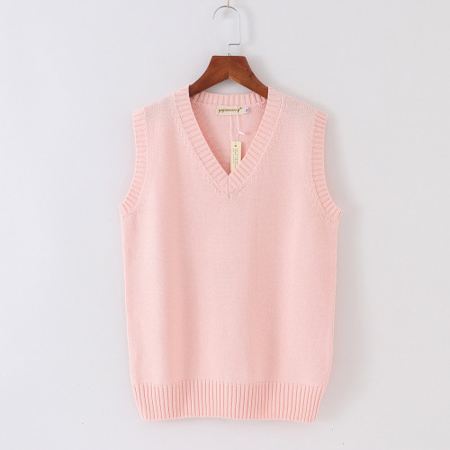 純棉線毛衣針織背心馬甲V領套頭打底衫男女針織衫秋冬套頭衫